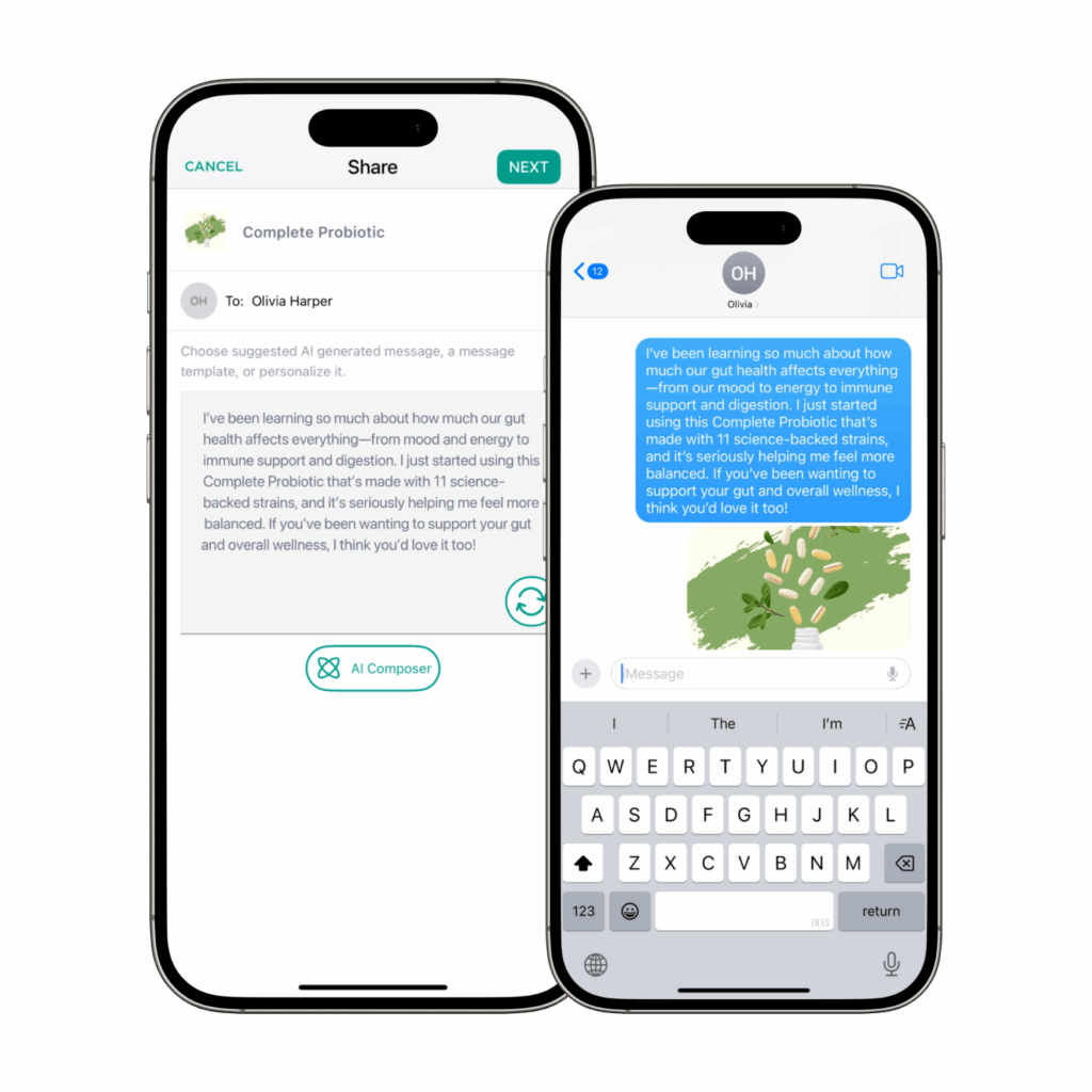 seamless sharing with Hussle's smart messages